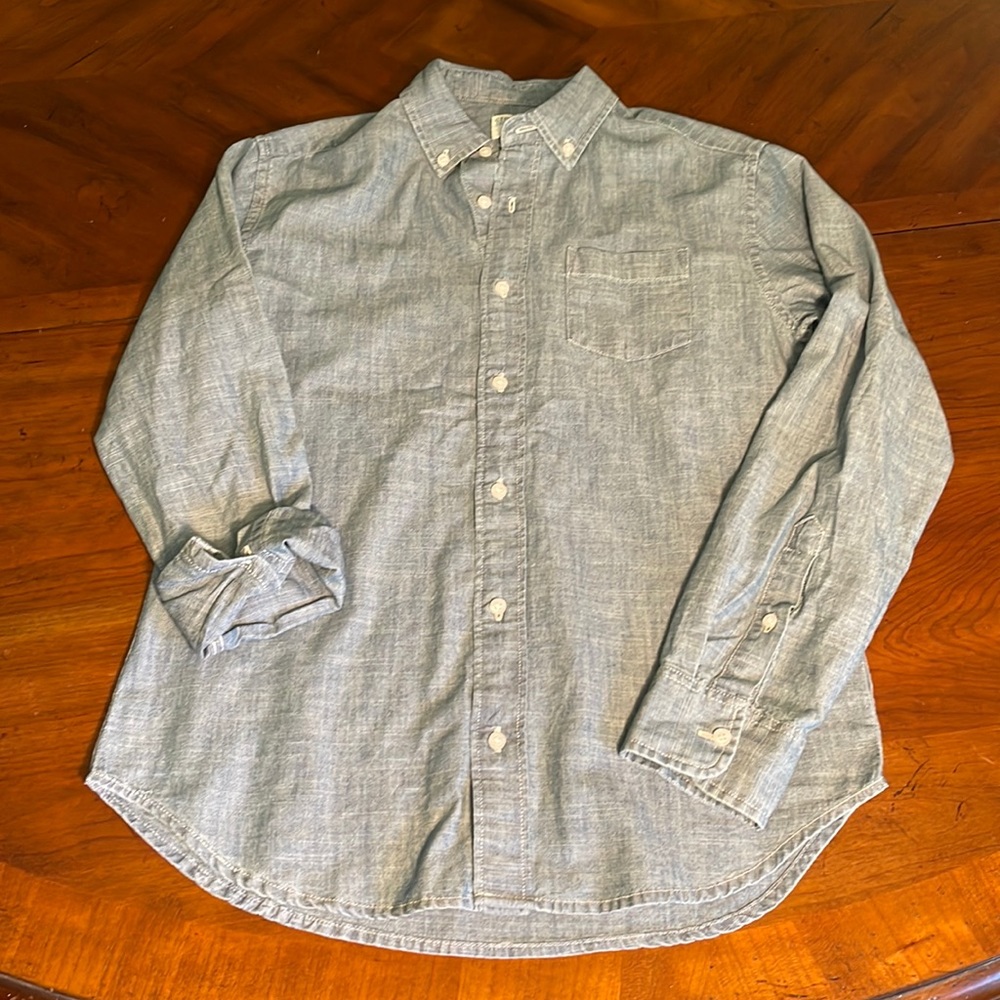 Crewcuts boys, size 14 button-down, soft denim shirt